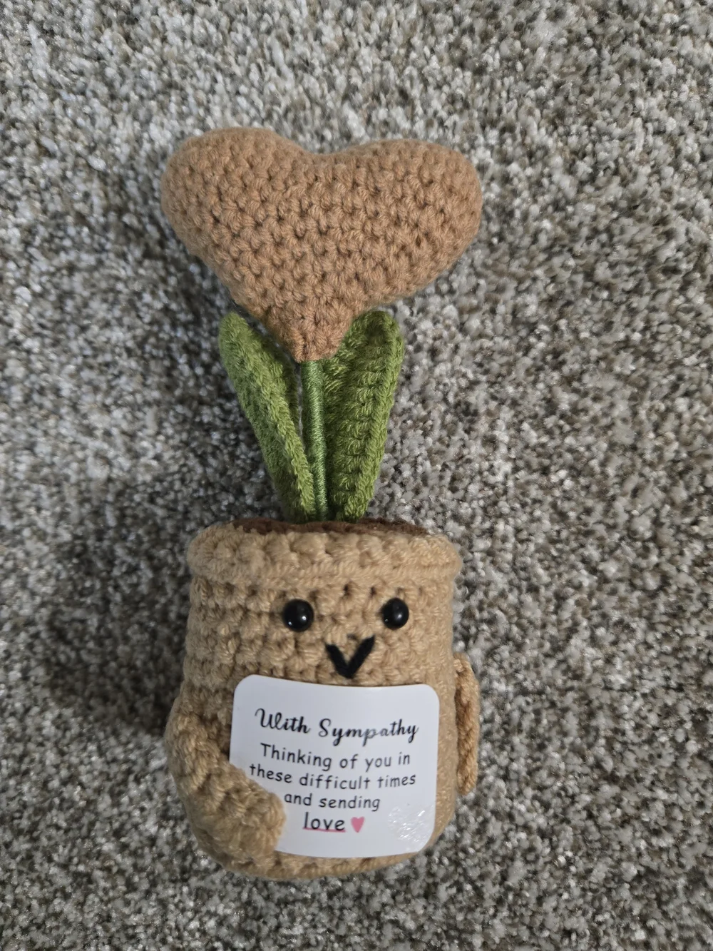 Handmade Crochet Emotional Support Plant - Cute Desk Decor Sympathy Gift